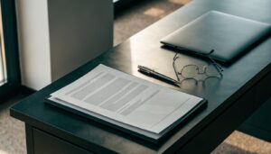 Zmluva o správe PPC kampaní pripravená na podpis na pracovnom stole
